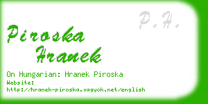 piroska hranek business card